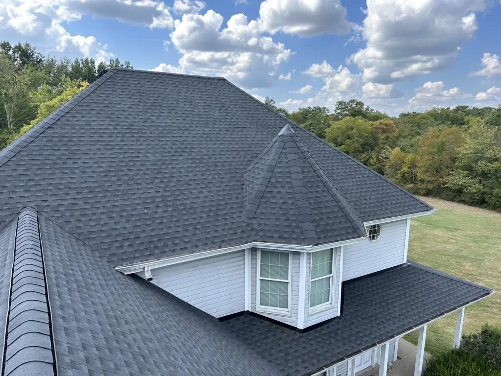 Finished roof on a large residential home